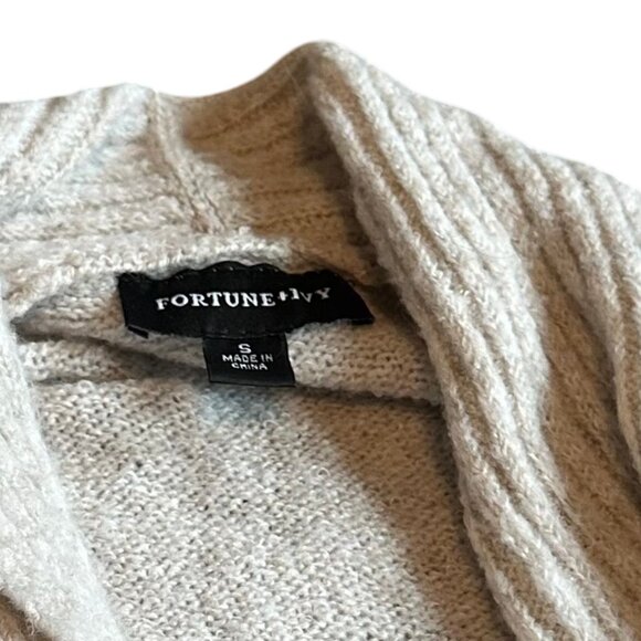 Fortune & Ivy Open-Front Long Length Cardigan Sweater Stretch Cozy Size Small - Picture 3 of 12